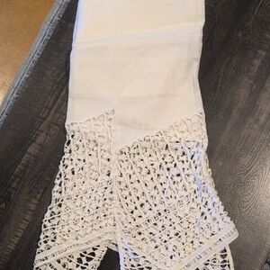 Elegant White Crochet Lace Table Runner